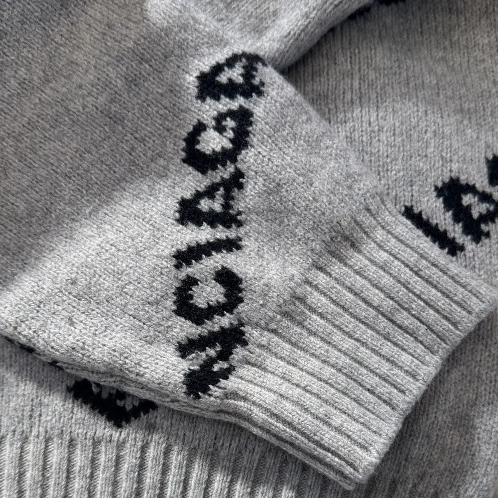 Balenciaga Charcoal Logo Knit Sweater ( 22” ptp) - Picture 5 of 6